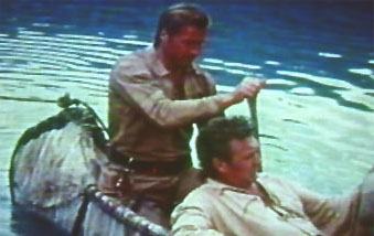 Lex in the canoe with Forrest Tucker