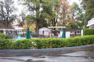 View from entrance towards pool