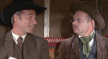 Dr. Sternau and Hasenpfeffer in the stagecoach